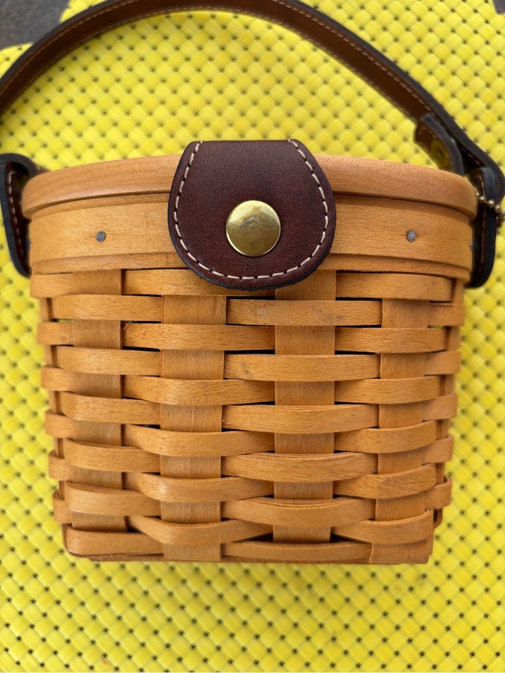 Longaberger Vintage Saddleback Crossbody Basket Purse - Picture 12 of 12